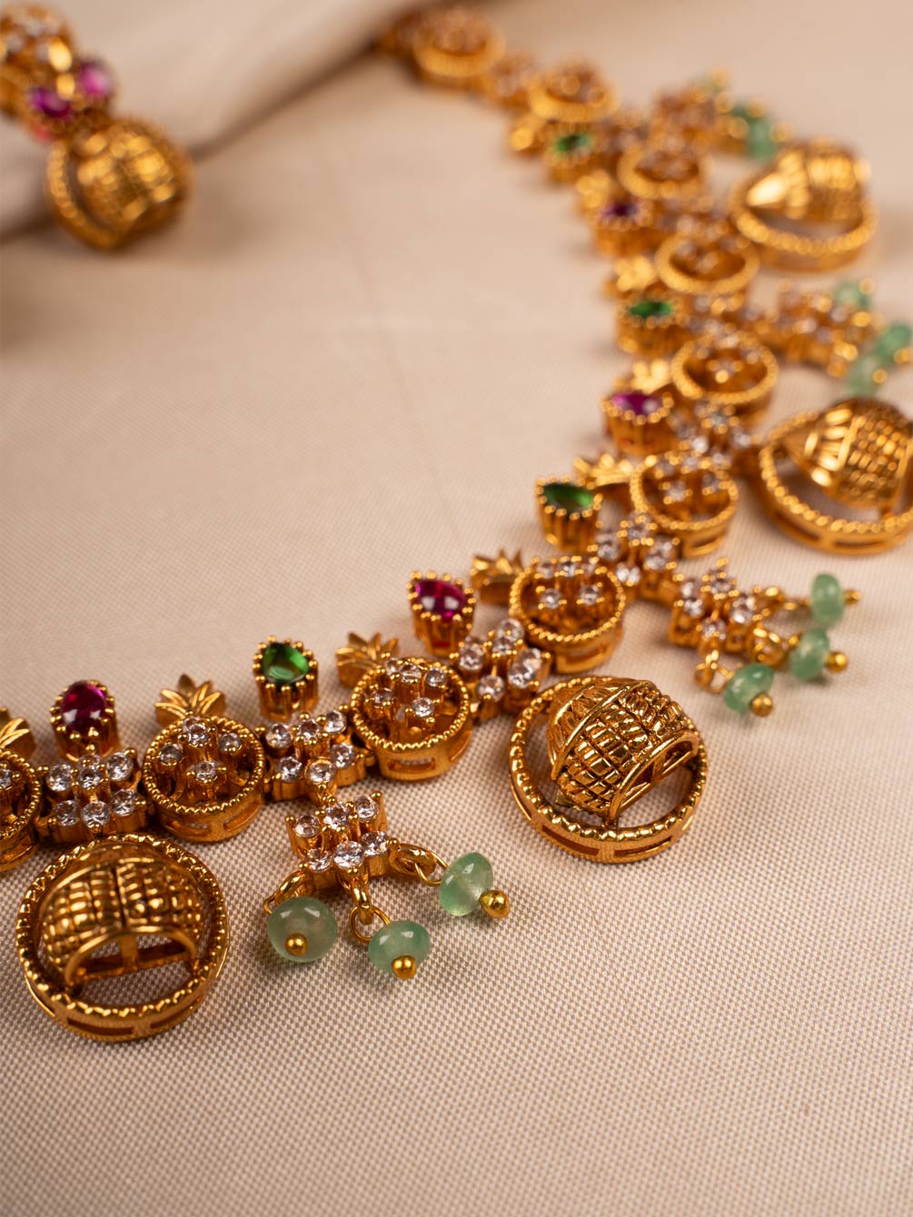 antique temple jjewellery with earring