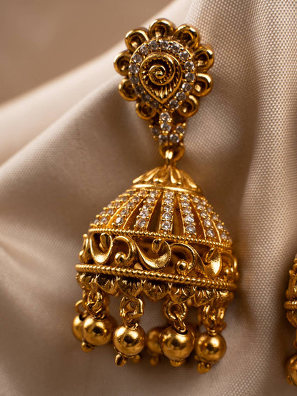 gold earrings jhumka 