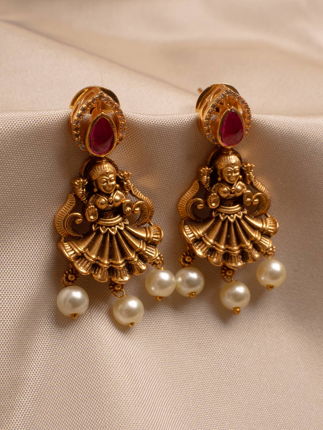 Lakshmi temple designed earring for women