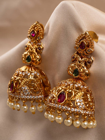 Traditional Jumki Earrings Elegant Gold Design