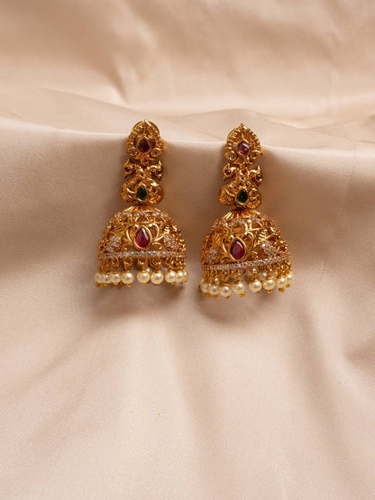 Traditional Jumki Earrings Elegant Gold Design