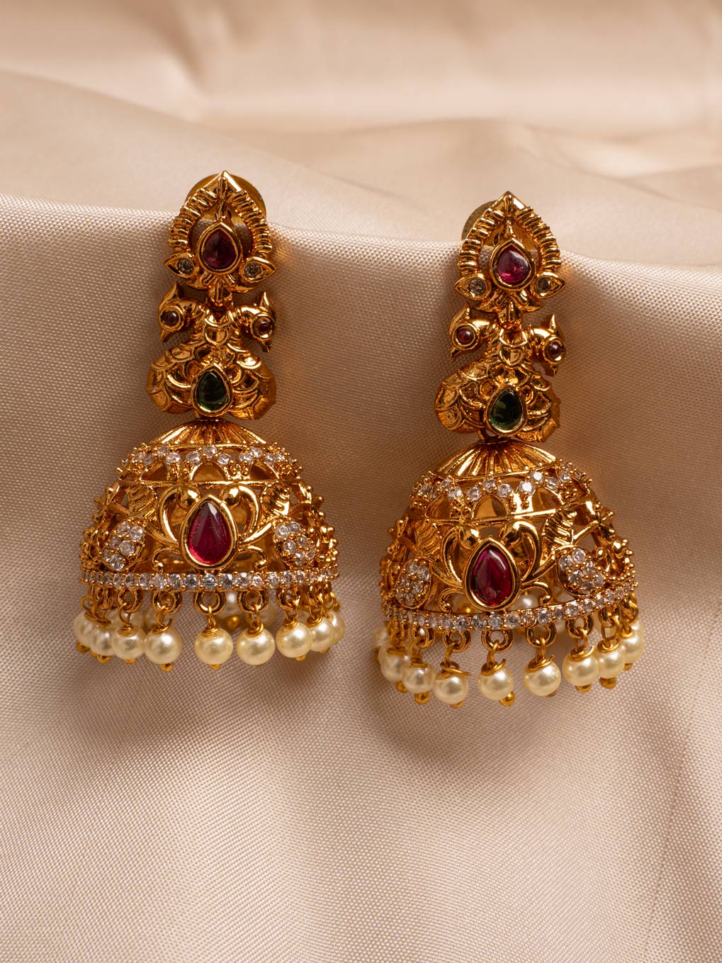 Traditional Jumki Earrings Elegant Gold Design