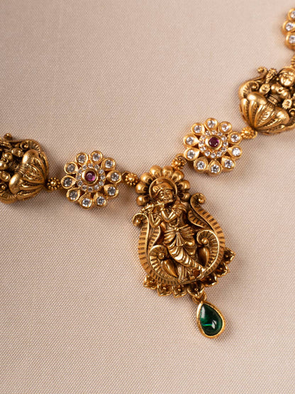 Traditional Temple Jewellery Set with Krishna Pendant