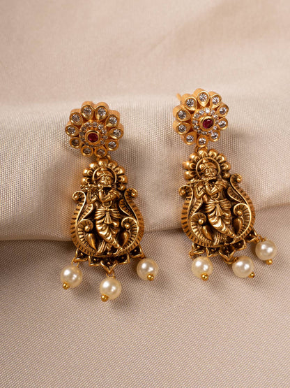 Traditional Temple Jewellery Set with Krishna Pendant